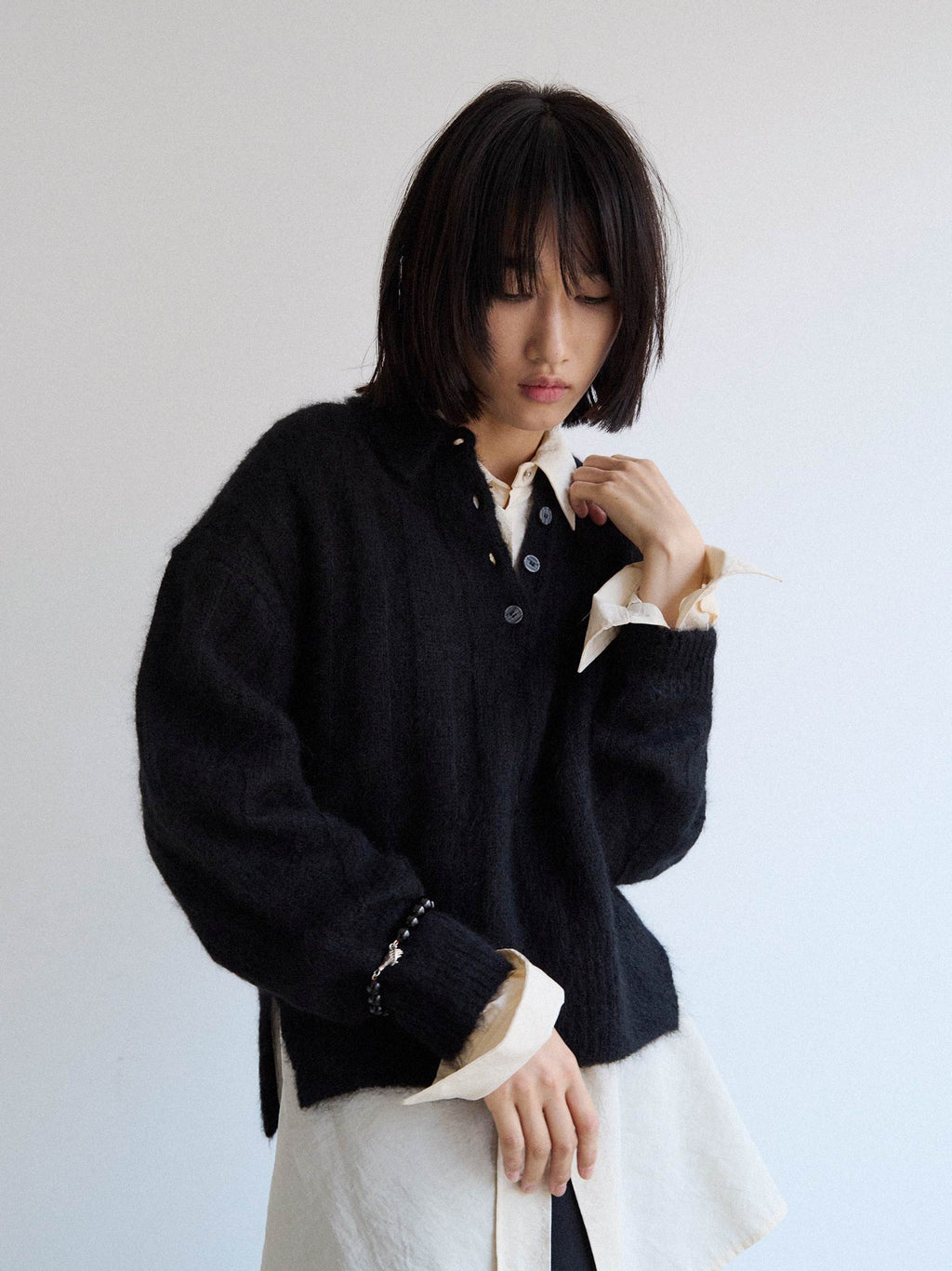 Rus Murmur Polo Sweater - Black