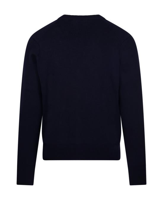 AMI Cardigan - Navy Red