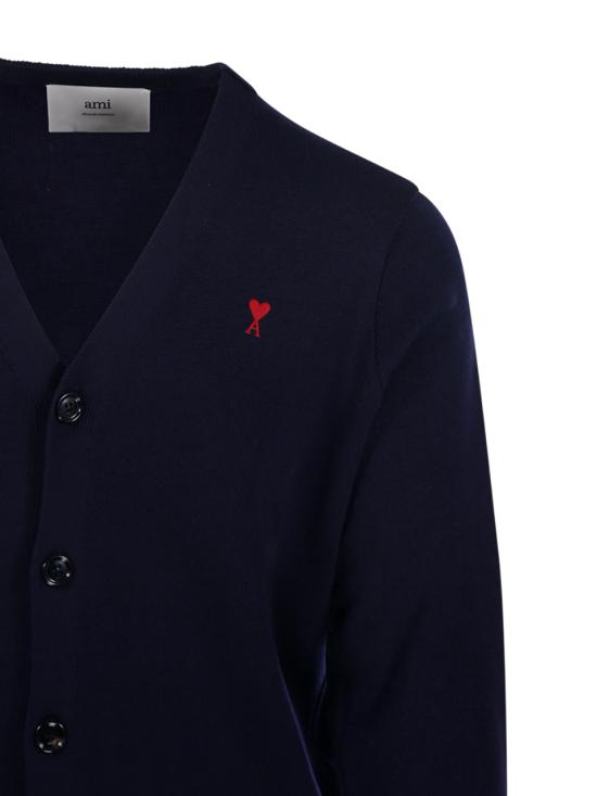 AMI Cardigan - Navy Red