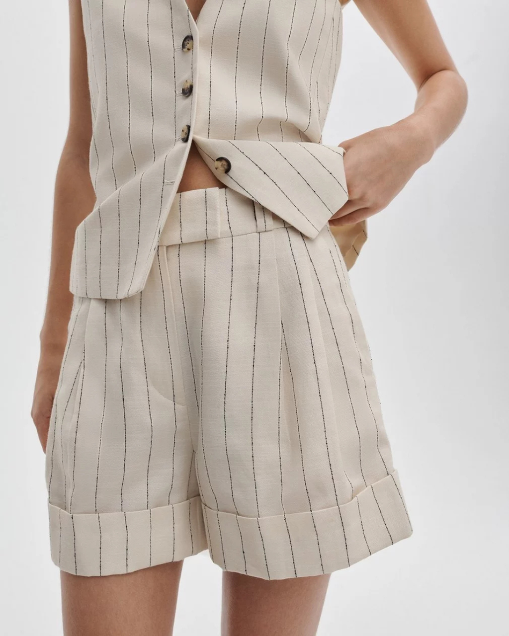 Rag & Bone Neila Stripe Shorts - White Stripe