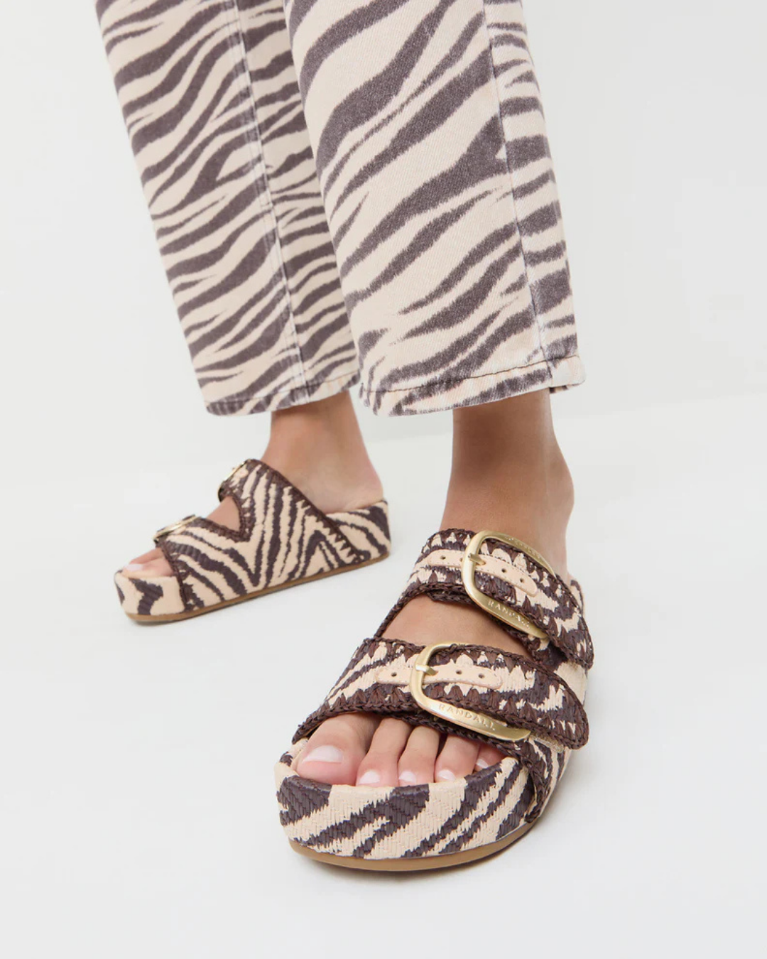 Loeffler Randall Nico Two Band Sandal - Vintage Zebra