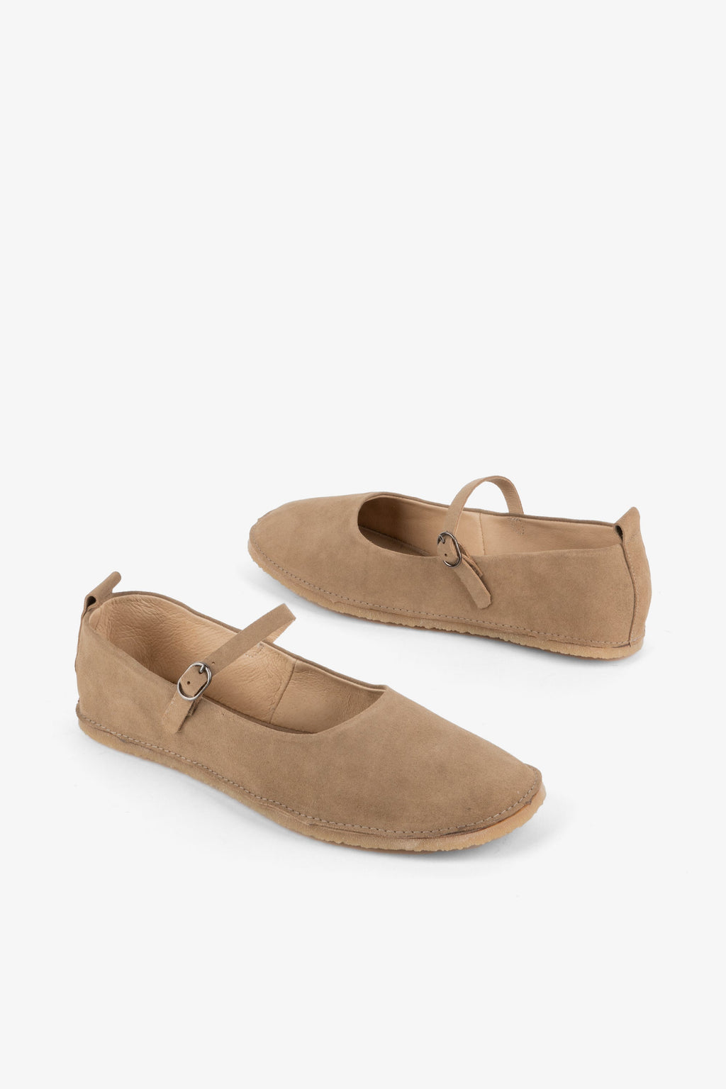 "INTENTIONALLY __________." Nicolette Suede Mary Jane - Taupe