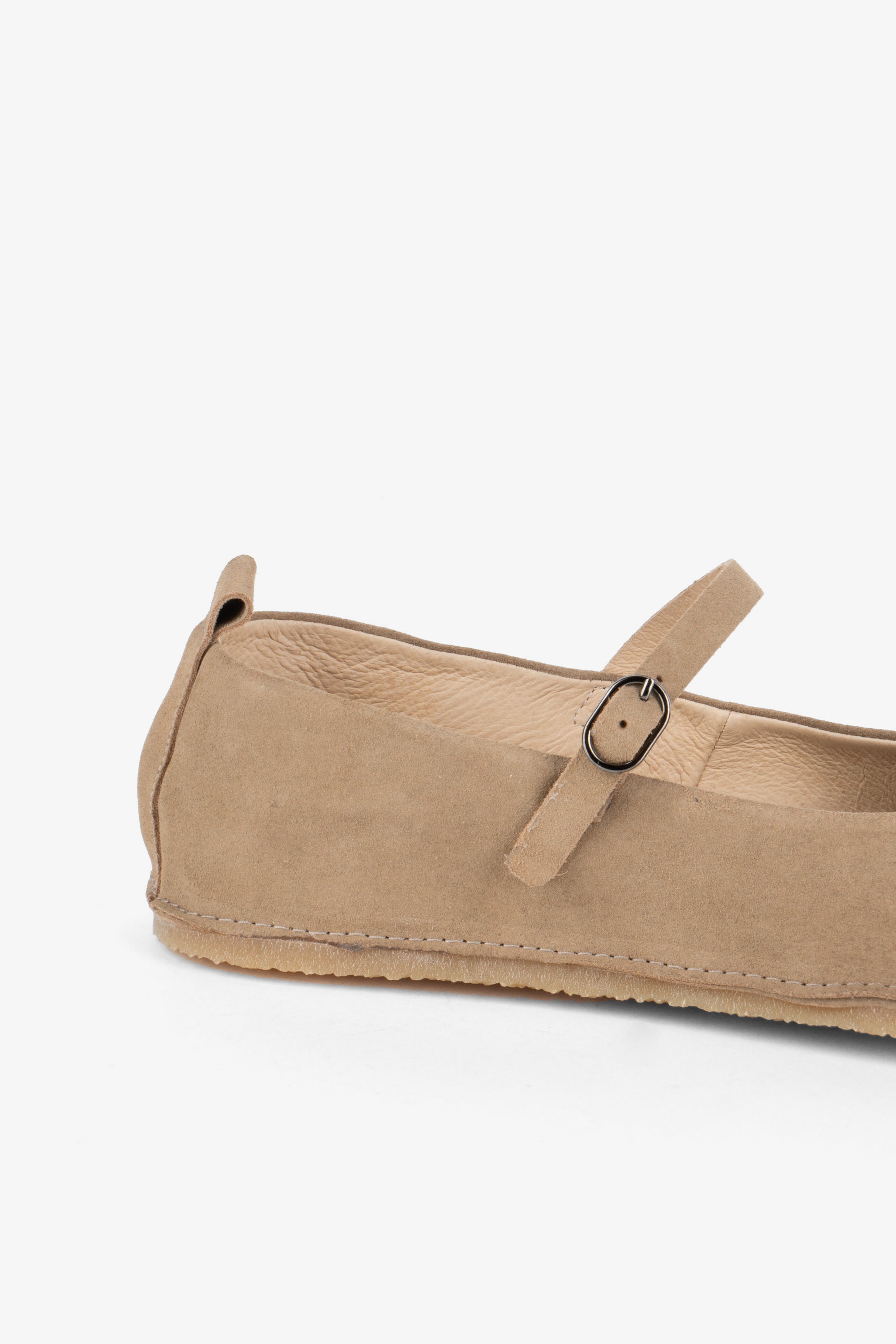 "INTENTIONALLY __________." Nicolette Suede Mary Jane - Taupe