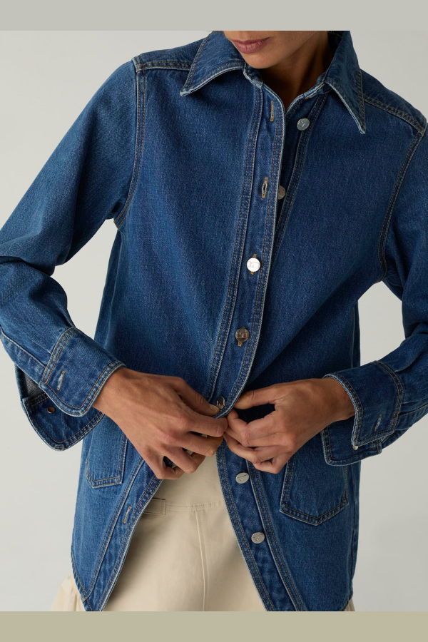 LAAGAM No Boyfriend Denim Overshirt - Denim Indigo