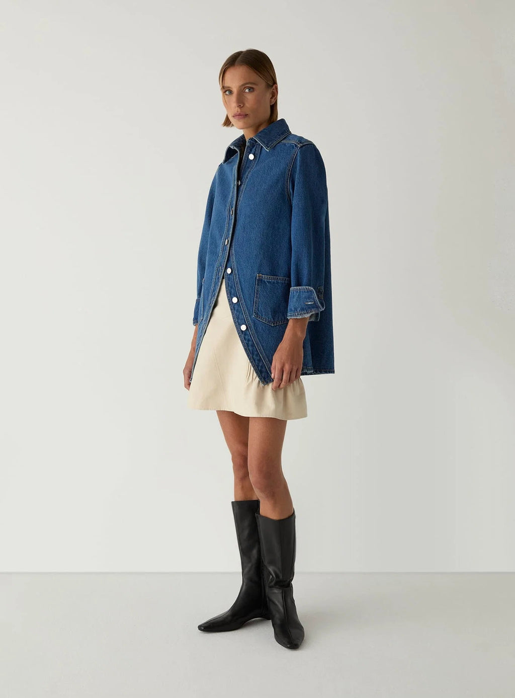 LAAGAM No Boyfriend Denim Overshirt - Denim Indigo