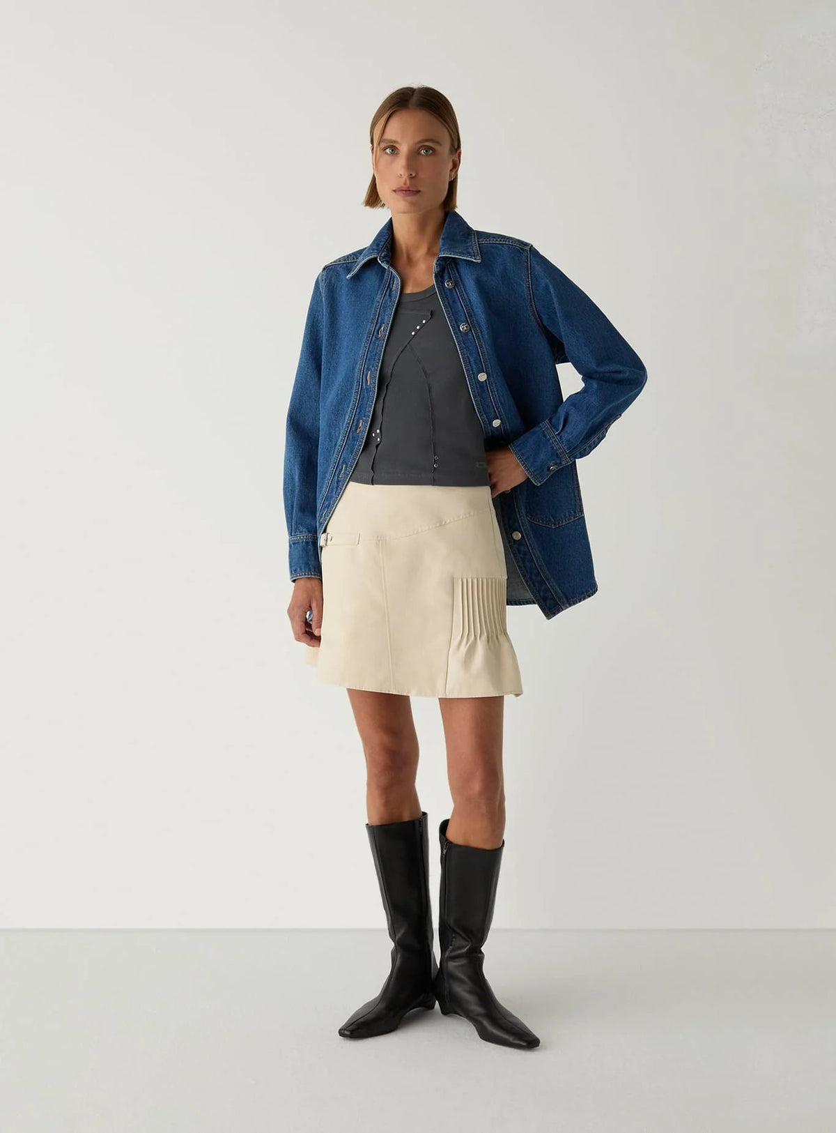 LAAGAM No Boyfriend Denim Overshirt - Denim Indigo