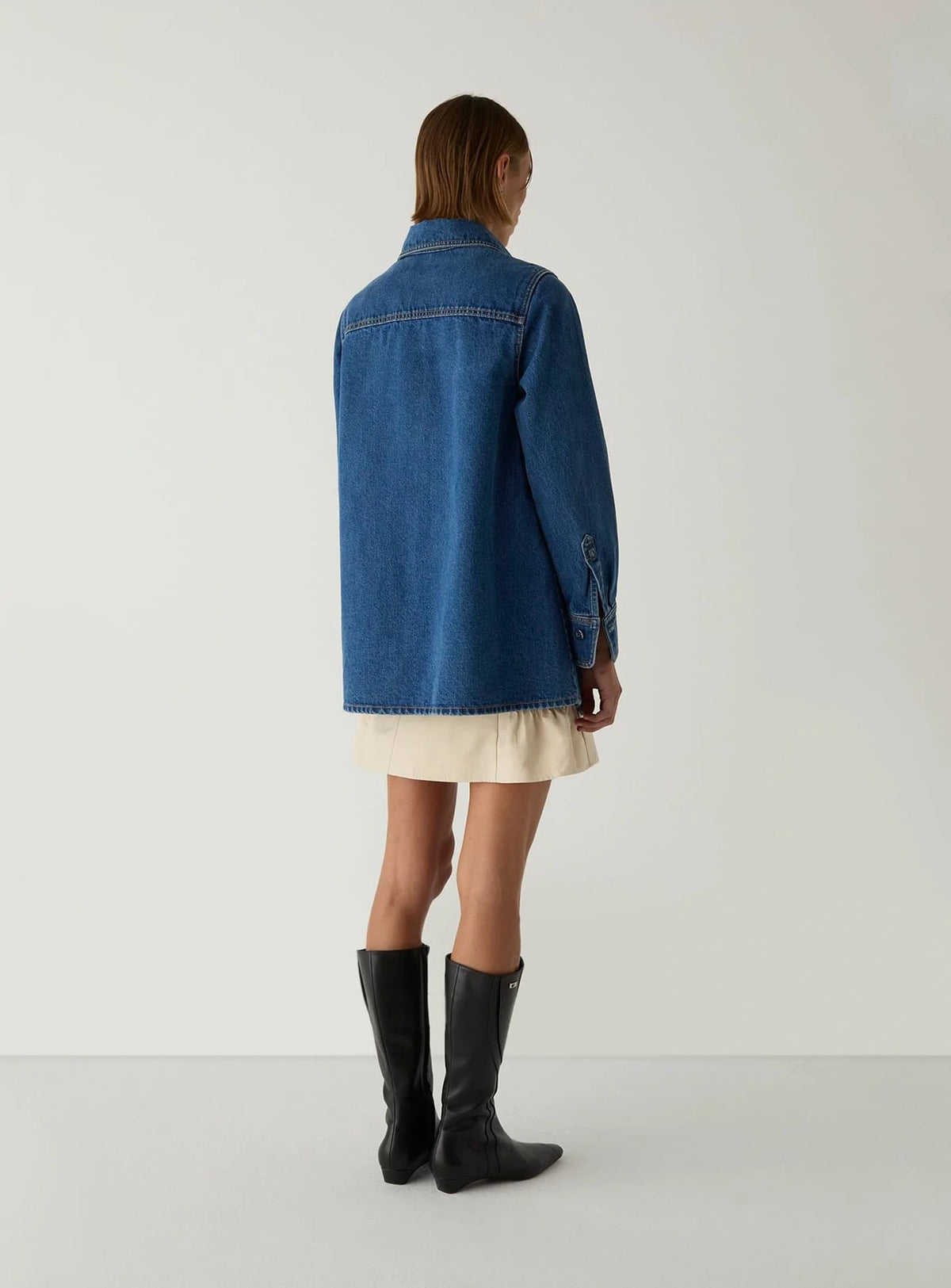 LAAGAM No Boyfriend Denim Overshirt - Denim Indigo