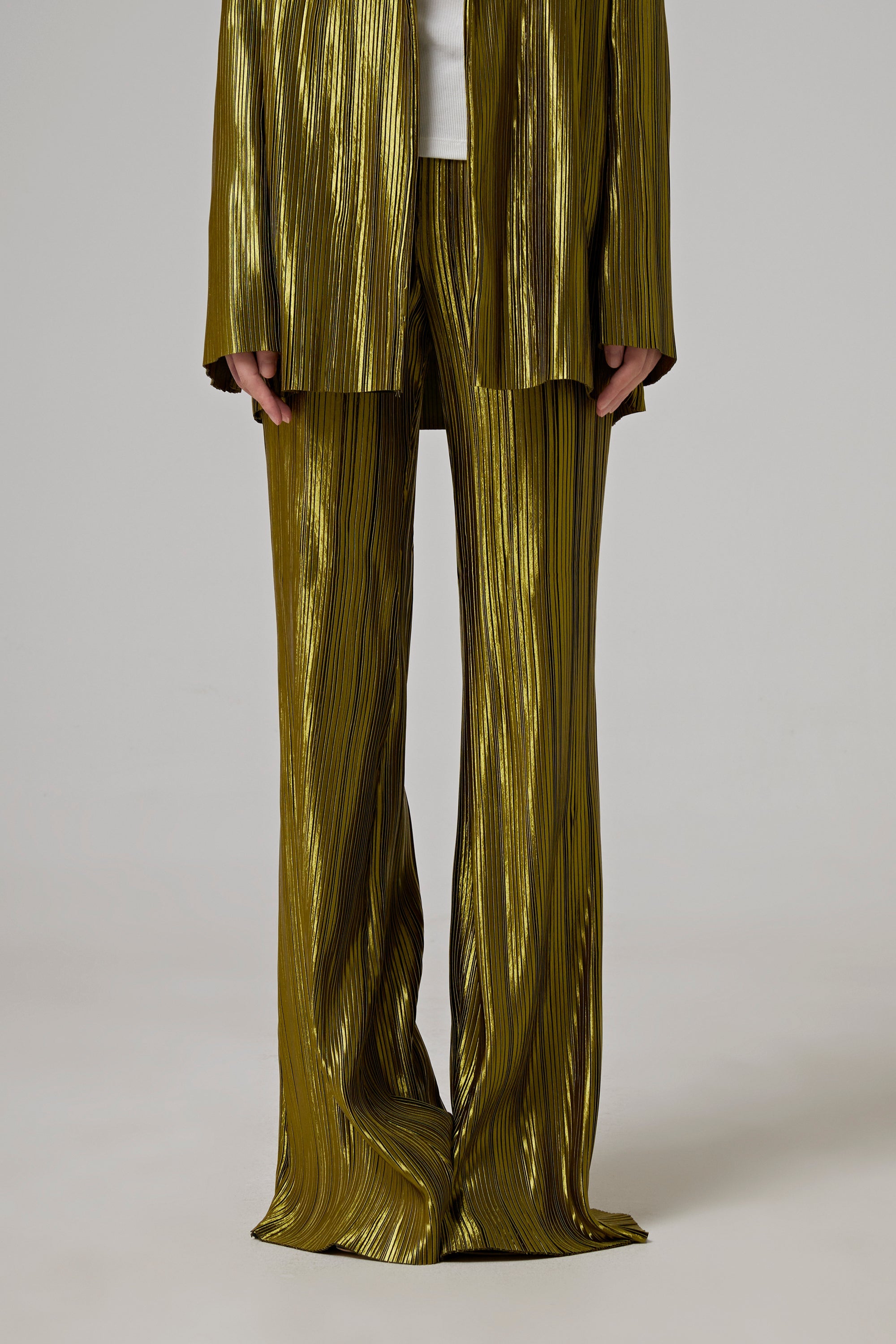 GALVAN LONDON NUAGE PLEATED TROUSER - OLIVE