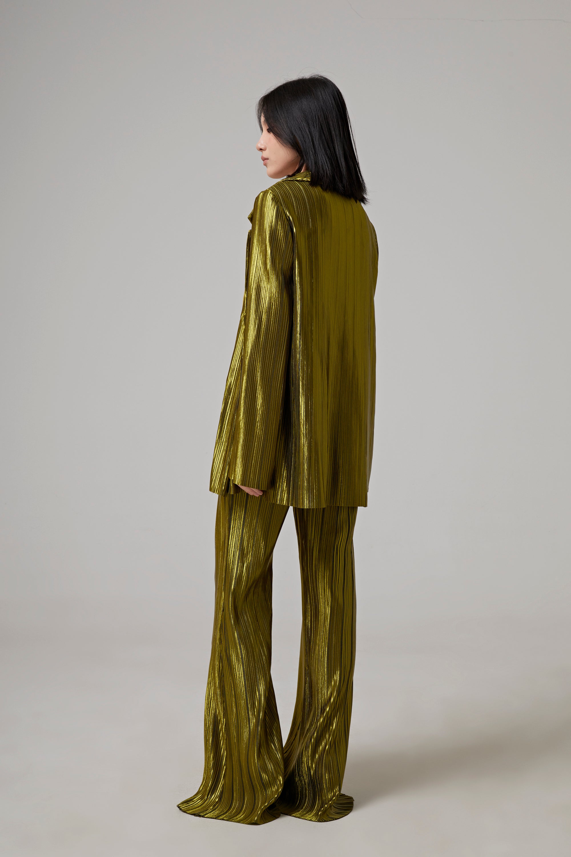 GALVAN LONDON NUAGE PLEATED TROUSER - OLIVE