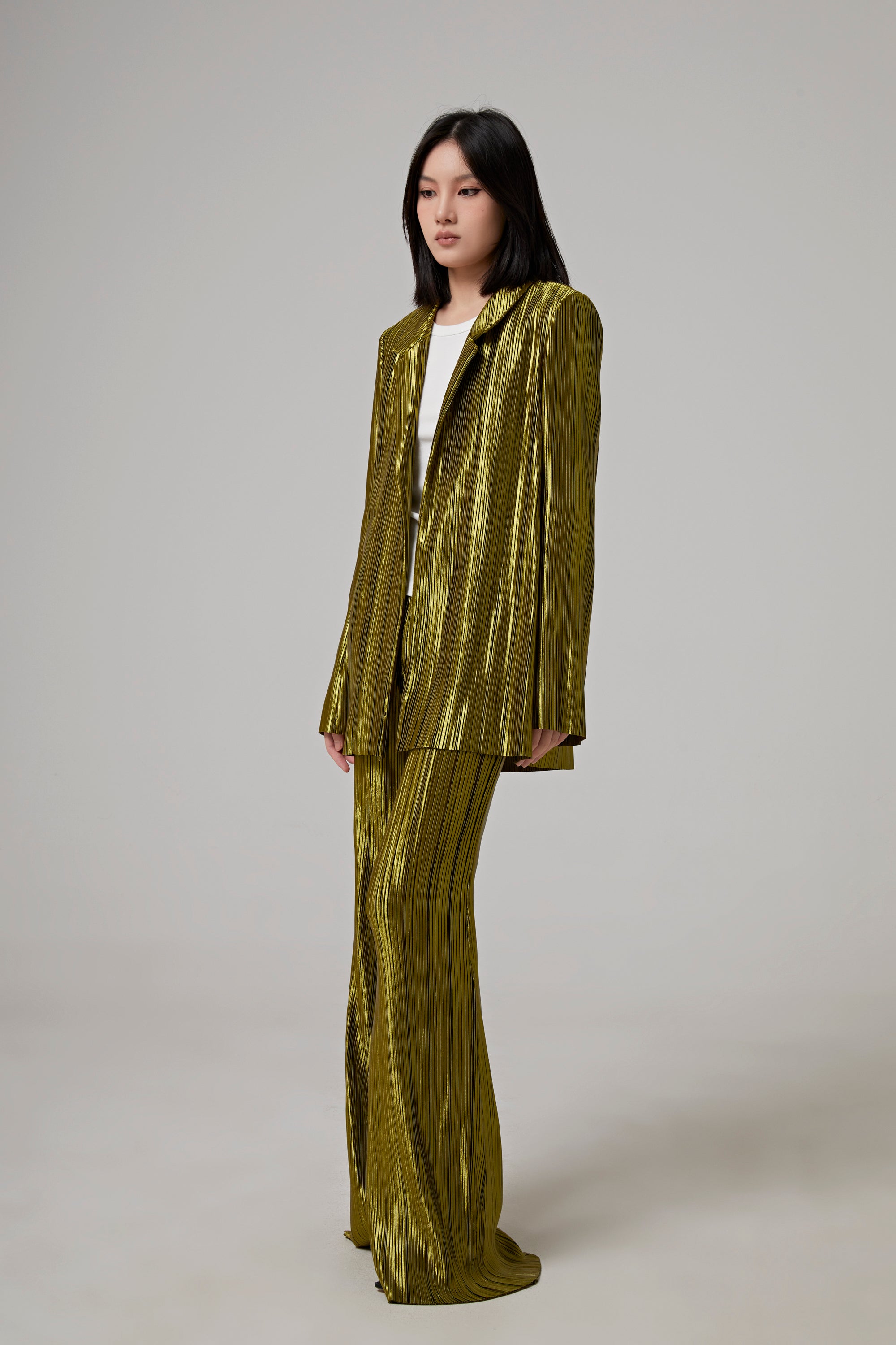 GALVAN LONDON NUAGE PLEATED TROUSER - OLIVE