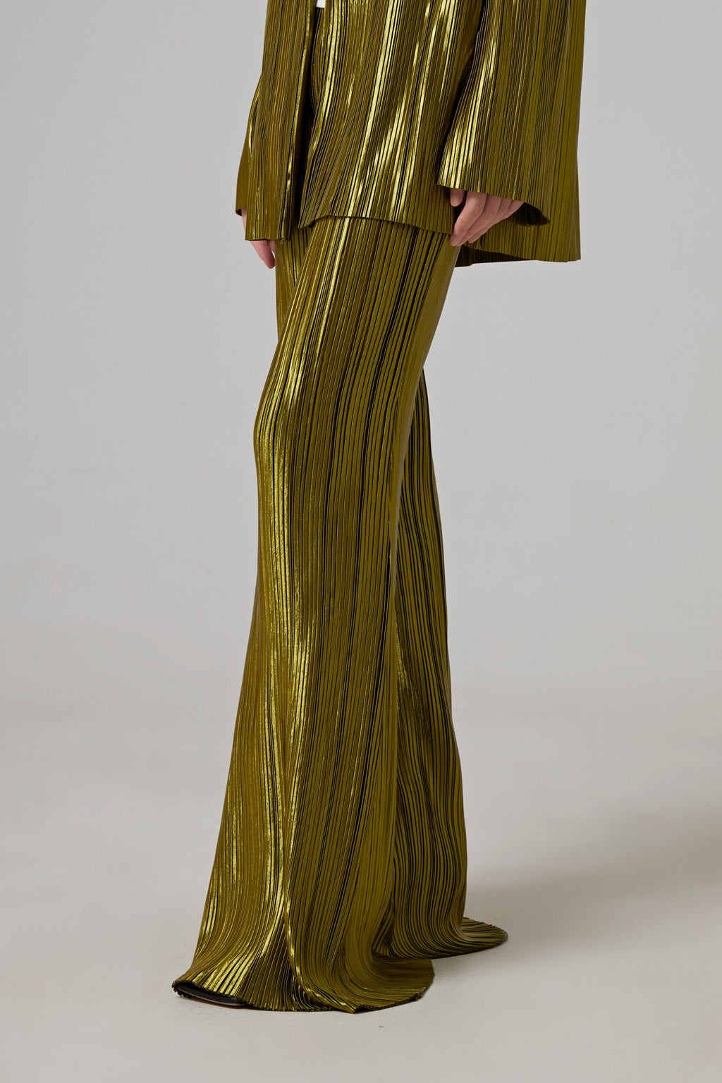 GALVAN LONDON NUAGE PLEATED TROUSER - OLIVE