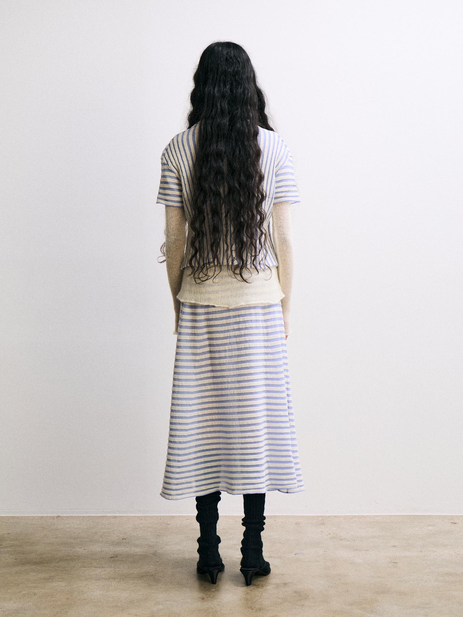 Rus Nagare Skirt - Salvia Blue/Chalk