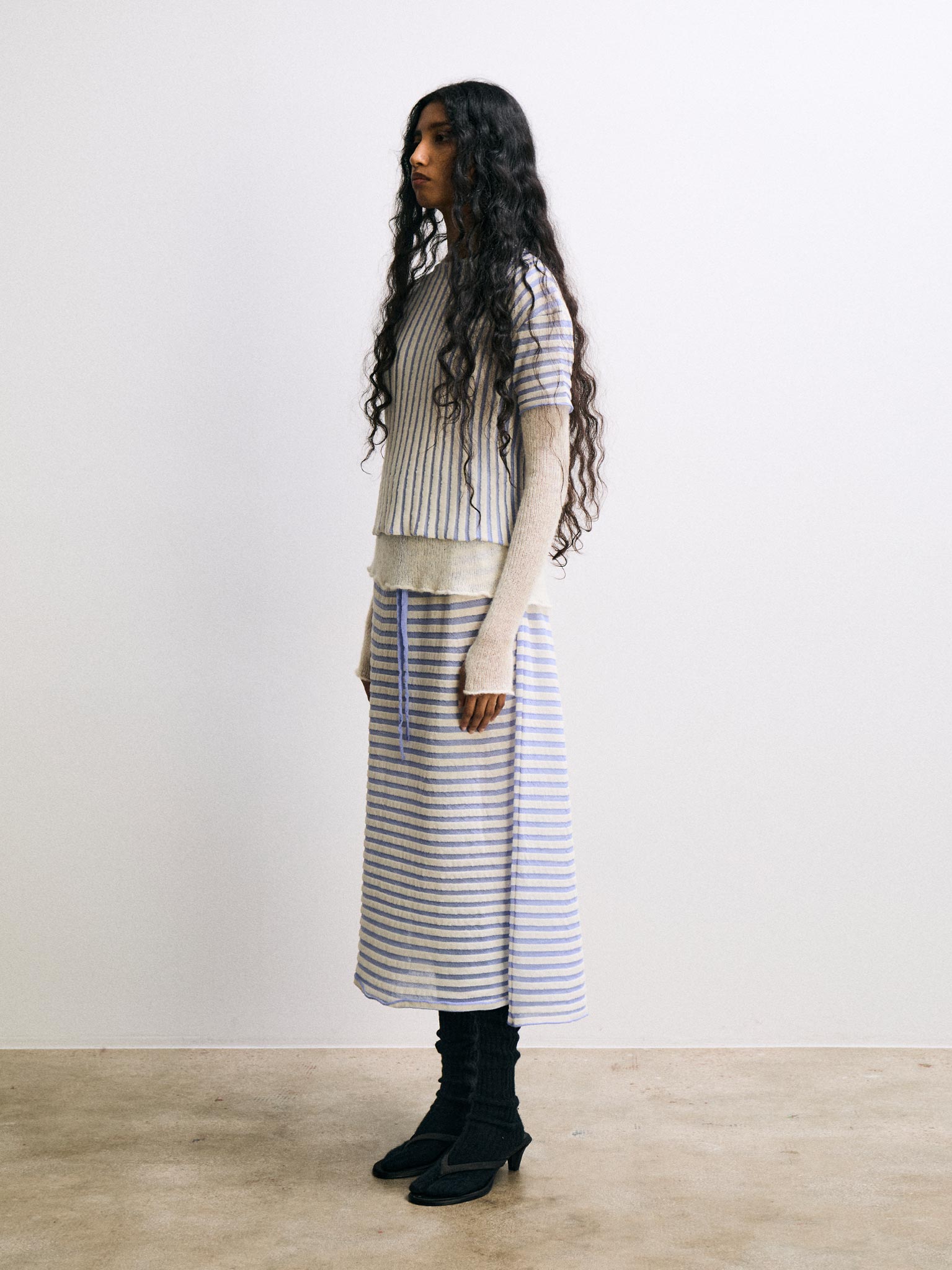 Rus Nagare Skirt - Salvia Blue/Chalk