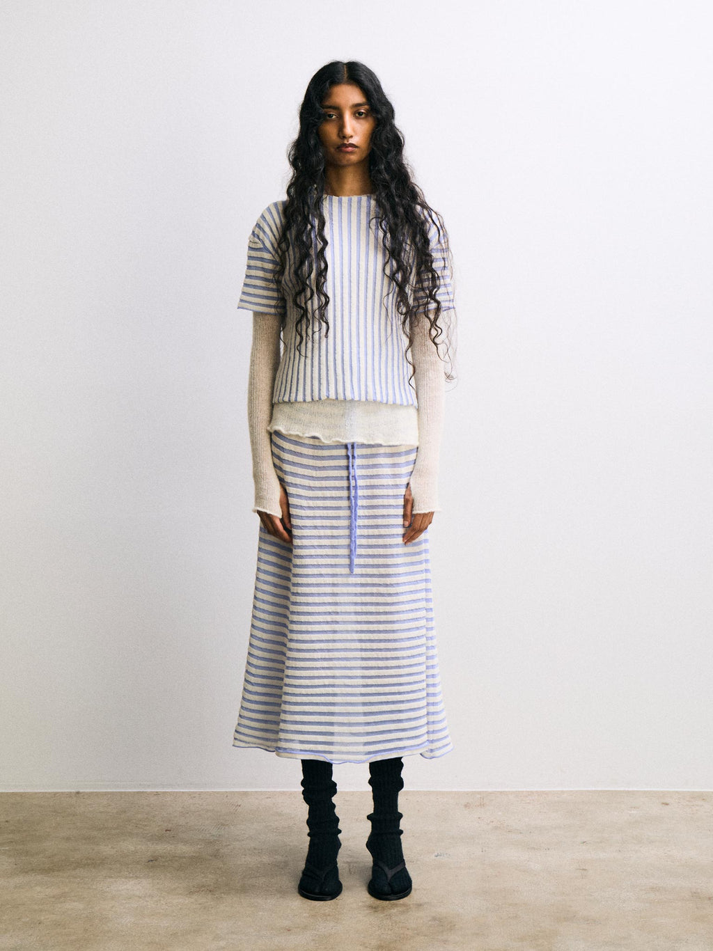 Rus Nagare Skirt - Salvia Blue/Chalk