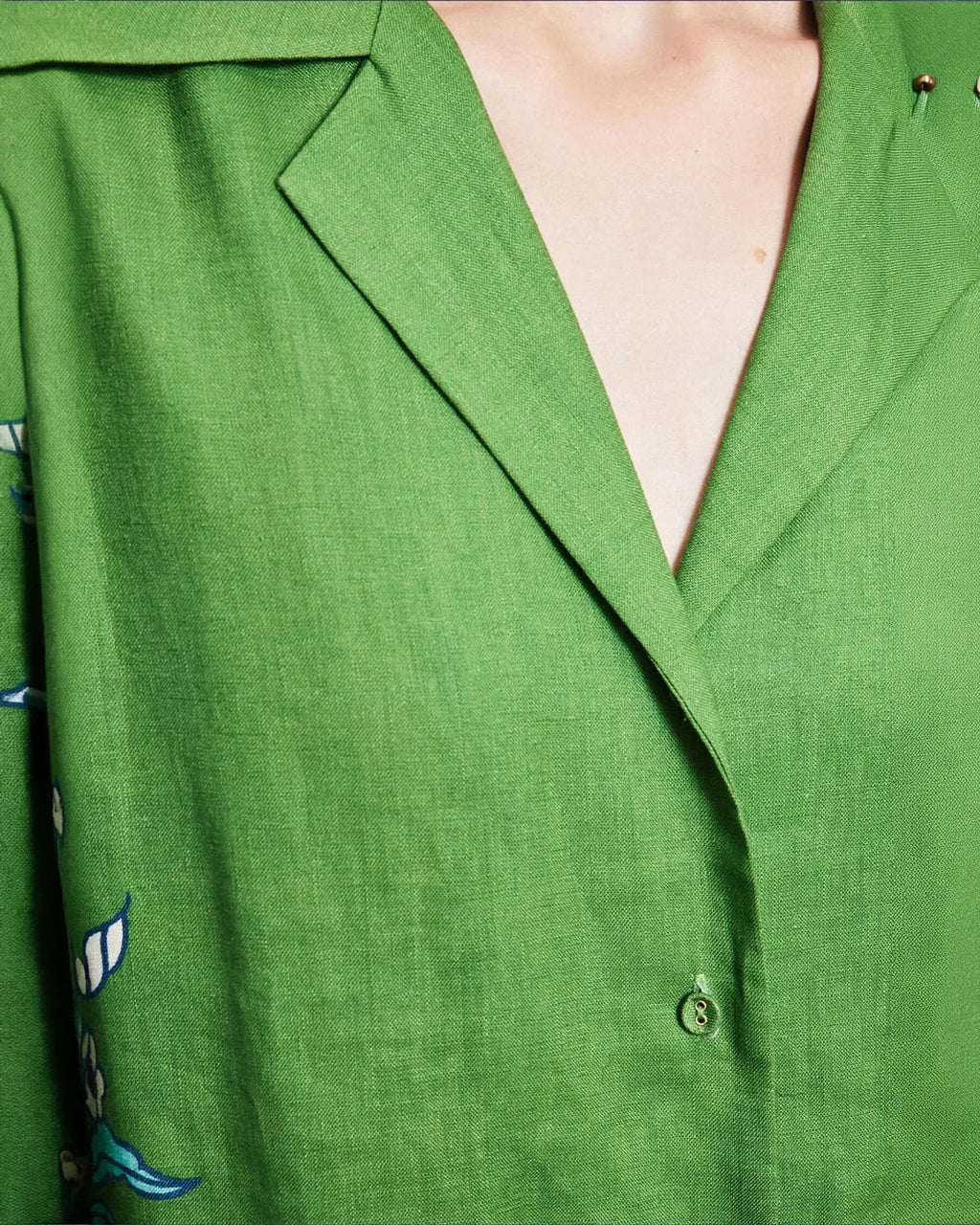 ALÉMAIS Nanci Shirtdress - Green