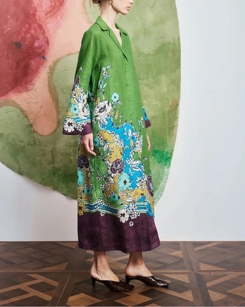 ALÉMAIS Nanci Shirtdress - Green
