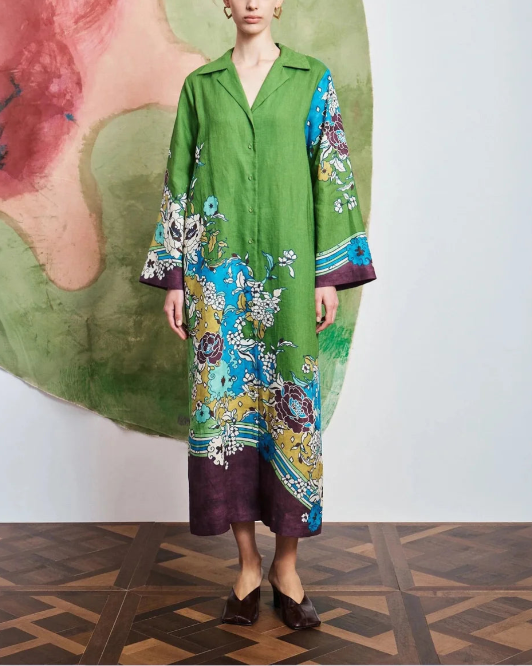 ALÉMAIS Nanci Shirtdress - Green