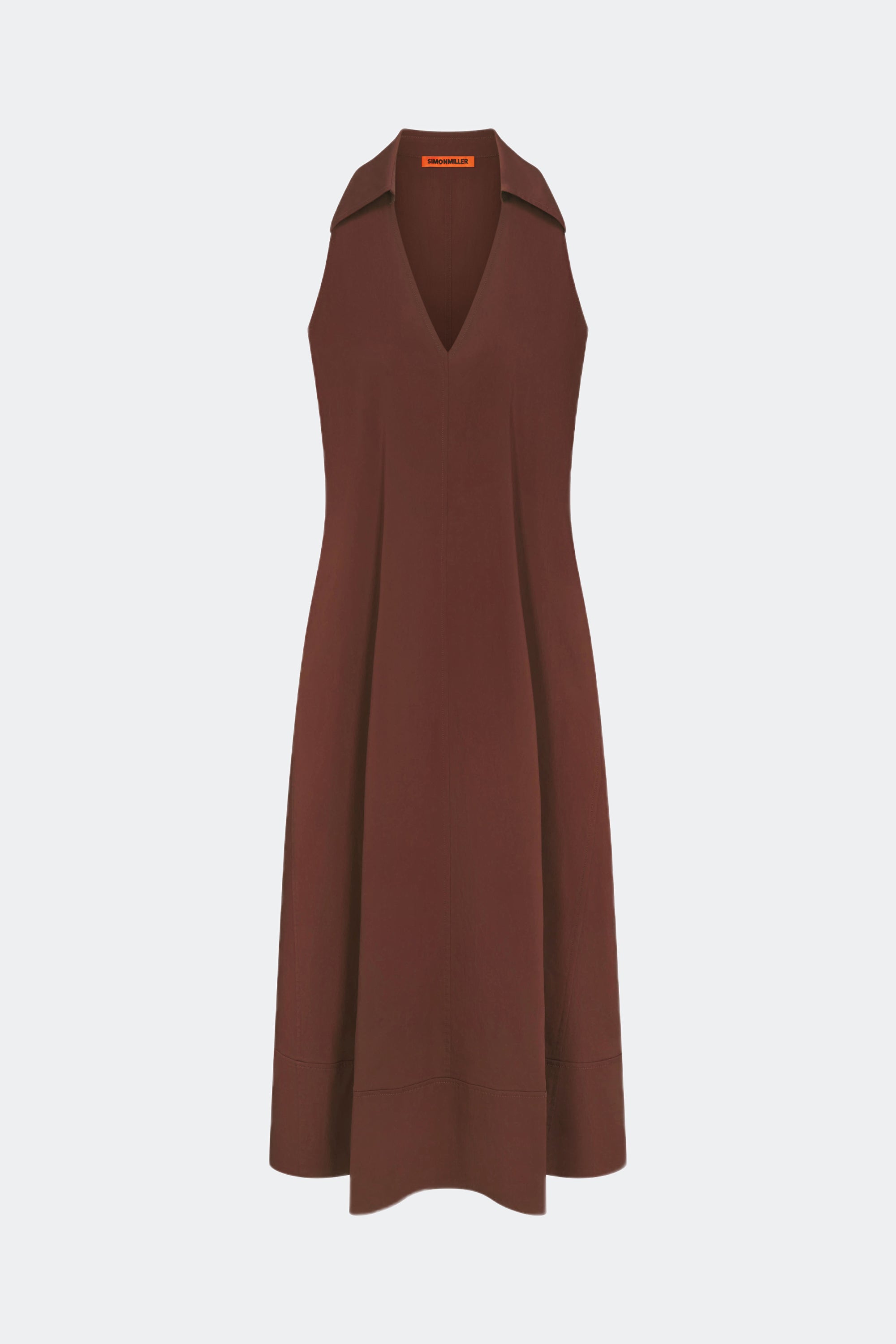 Simon Miller Nava Poplin Midi Dress - Choco Brown