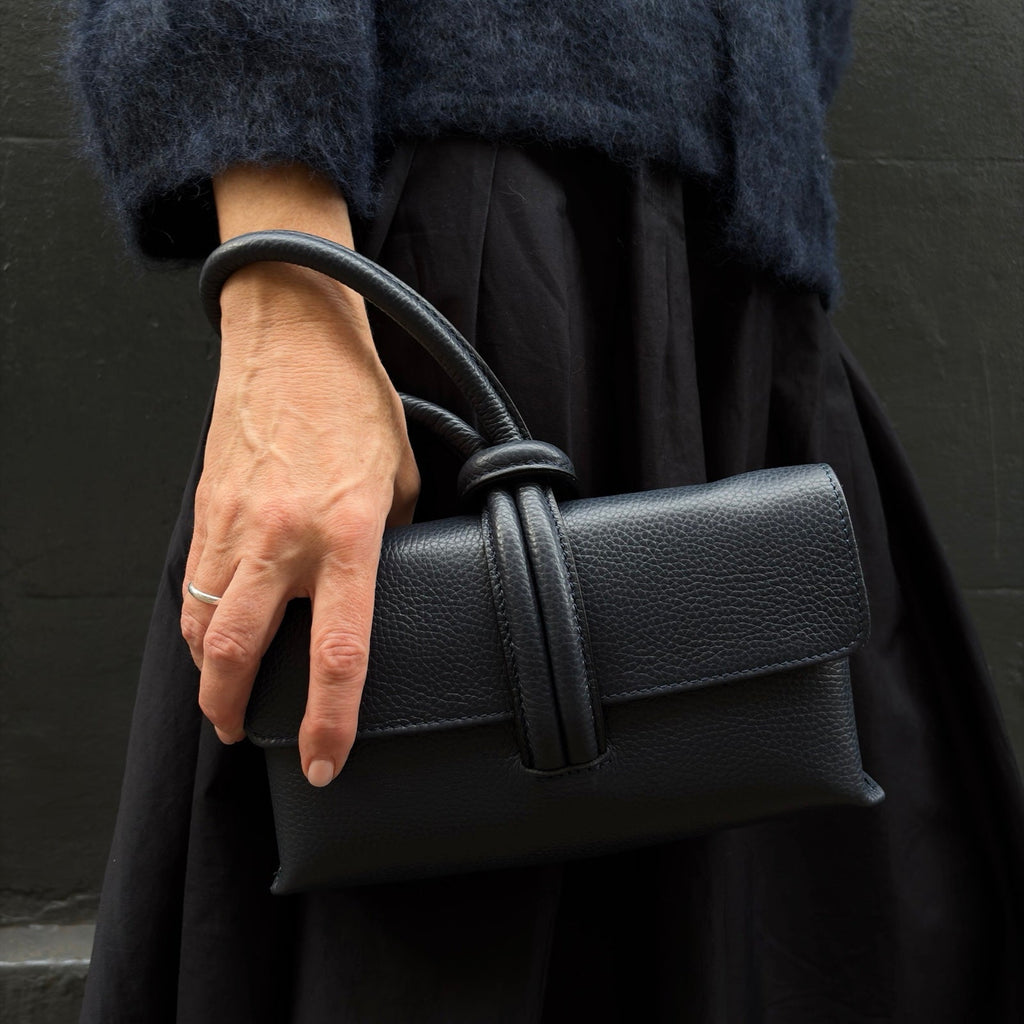 London Atelier Byproduct Leather Loop Clutch Bag