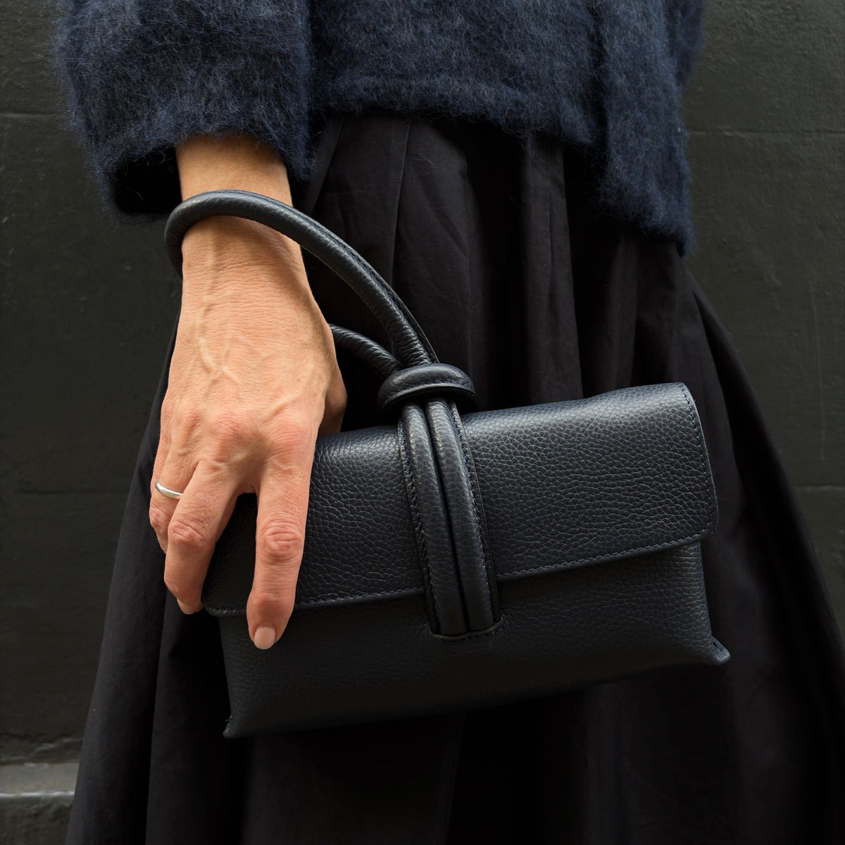 London Atelier Byproduct Leather Loop Clutch Bag