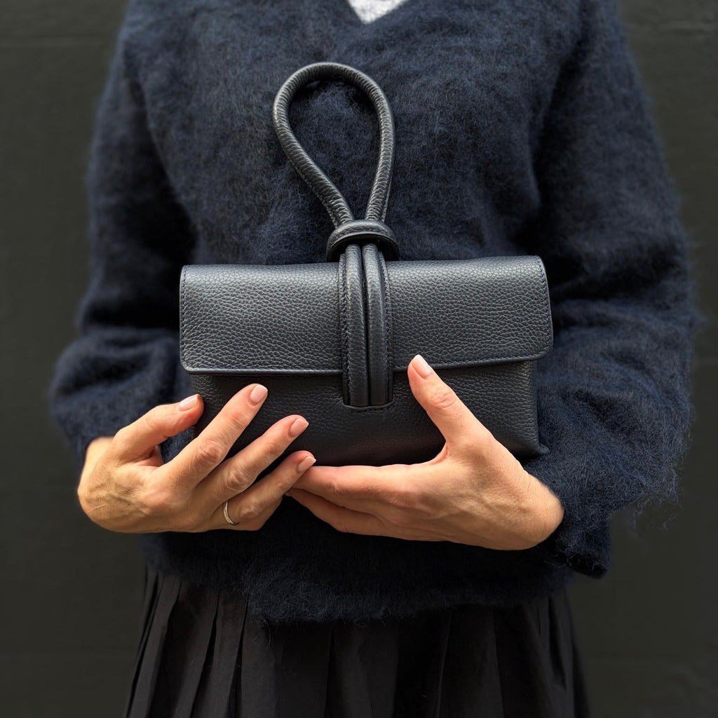 London Atelier Byproduct Leather Loop Clutch Bag