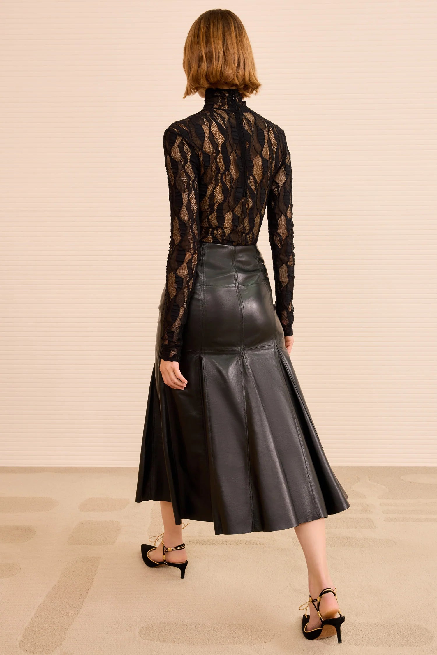 Ulla Johnson Noemi Fit And Flare Leather Skirt - Black