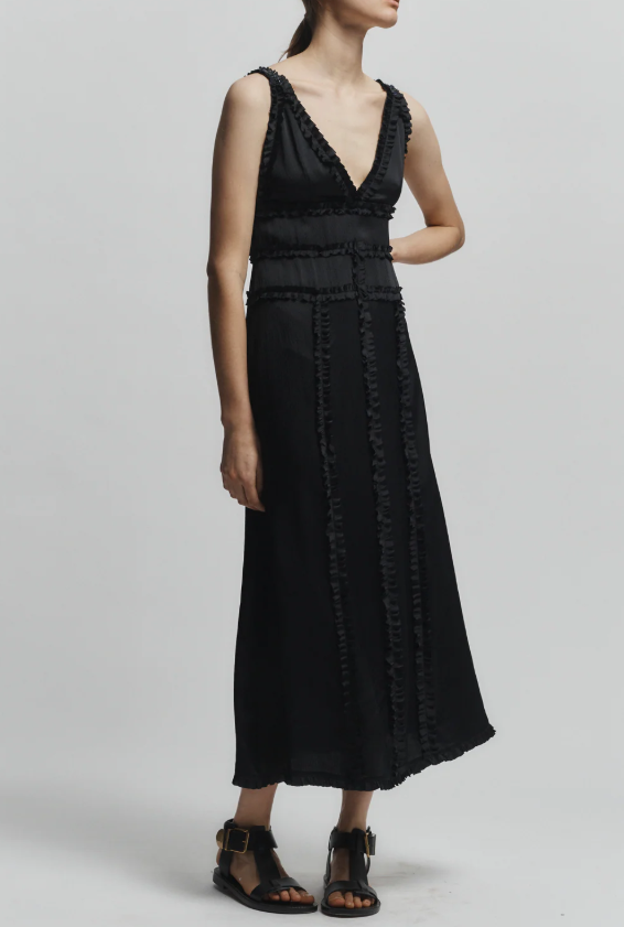 Saint Art Nola Embellished Silk Dress