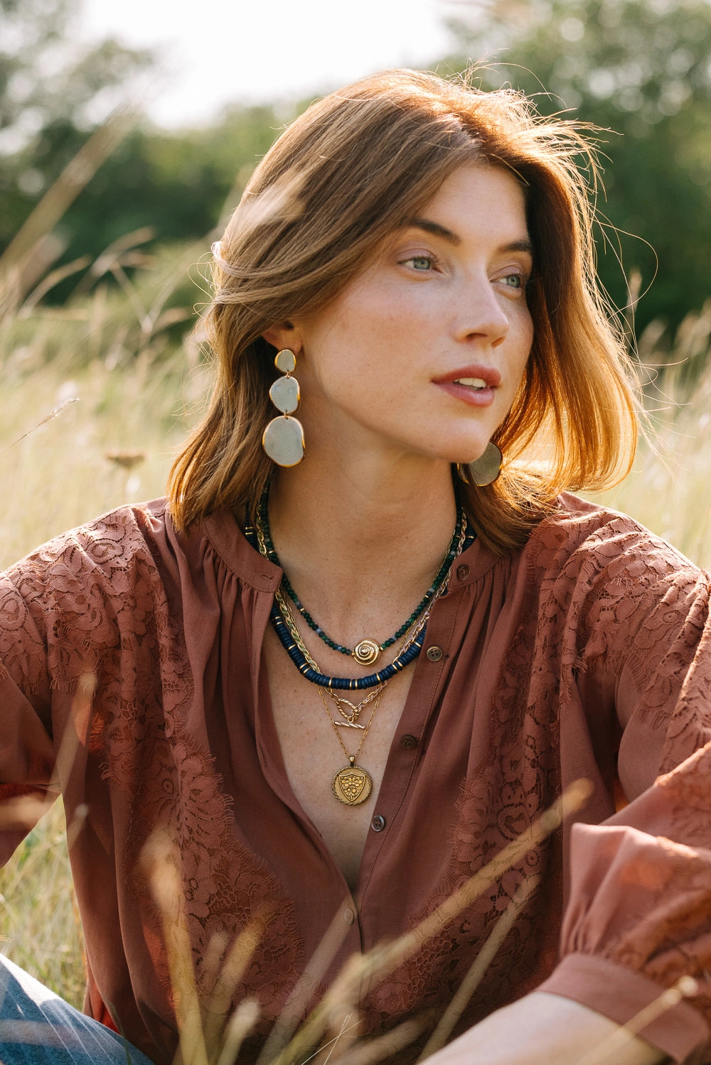 Noonday Collection Casted Snail Agate Necklace