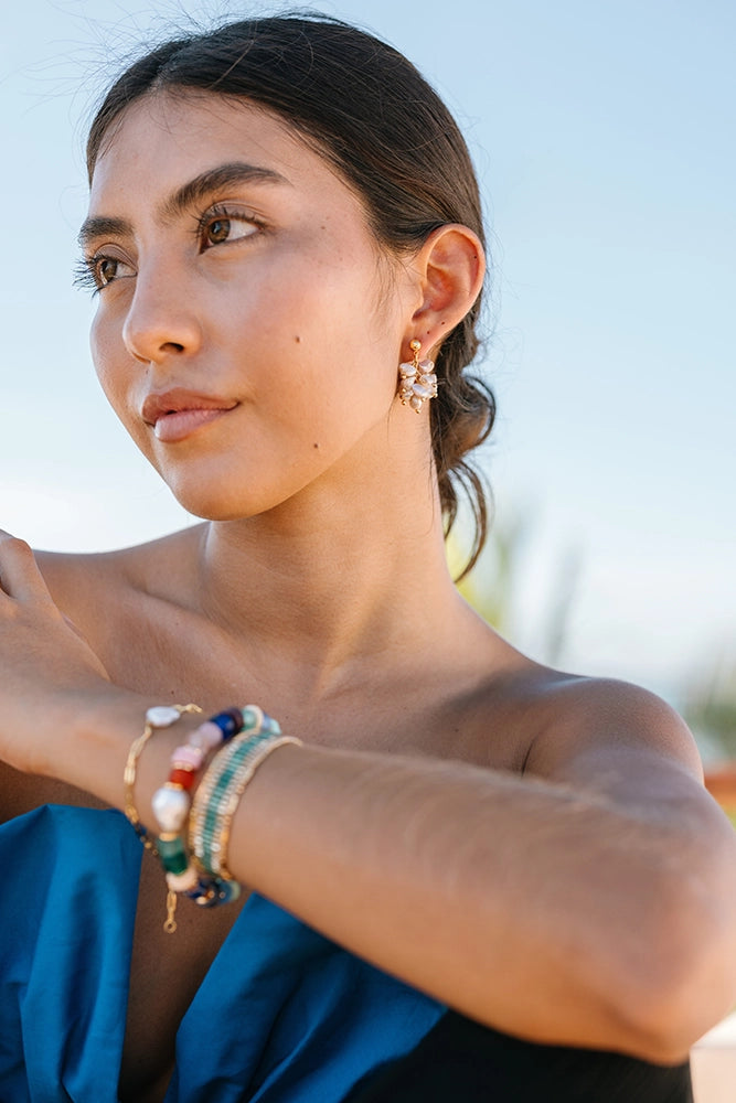 Noonday Collection Convertible Pearl Cluster Earrings