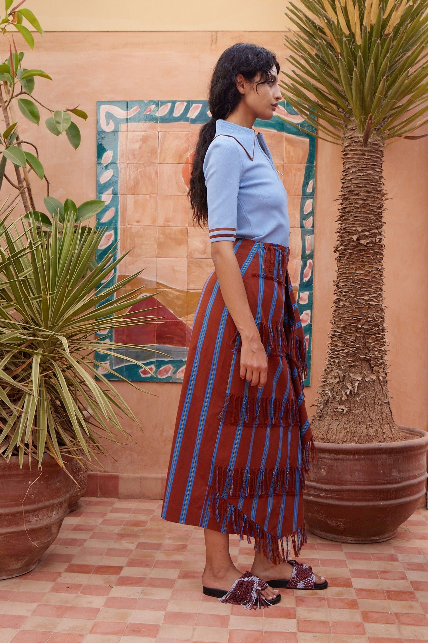 ALEMAIS Noura Knit Polo Top