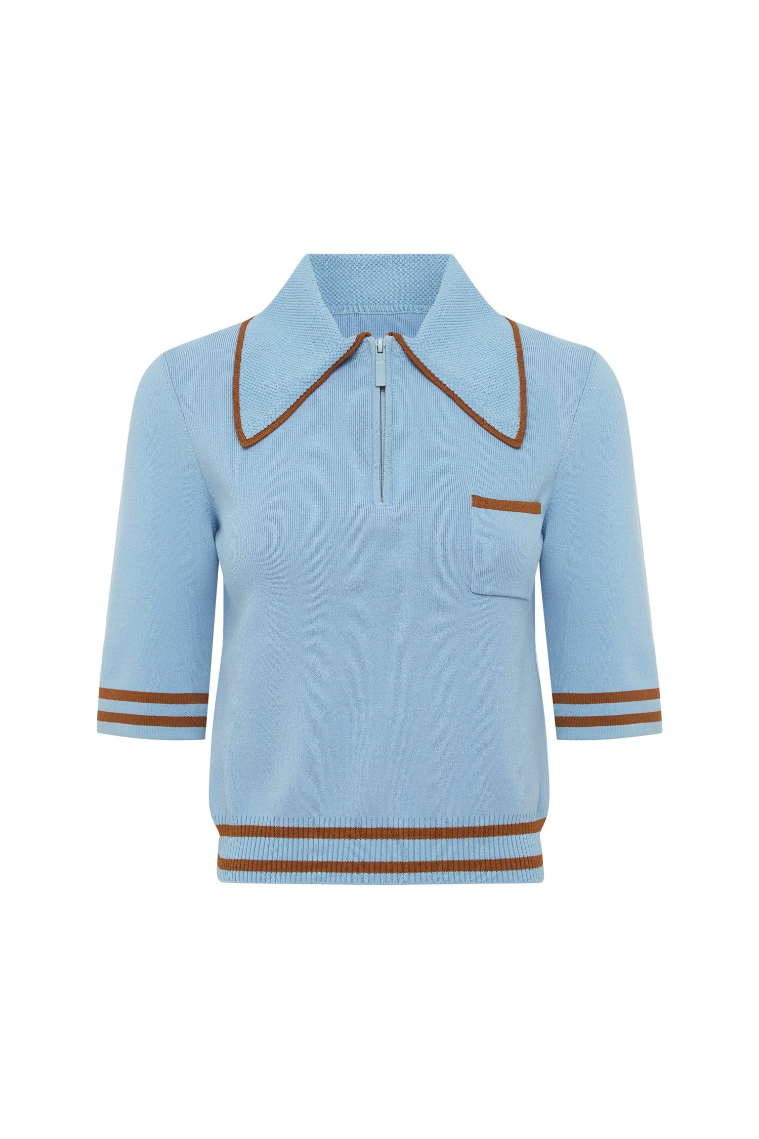 ALEMAIS Noura Knit Polo Top