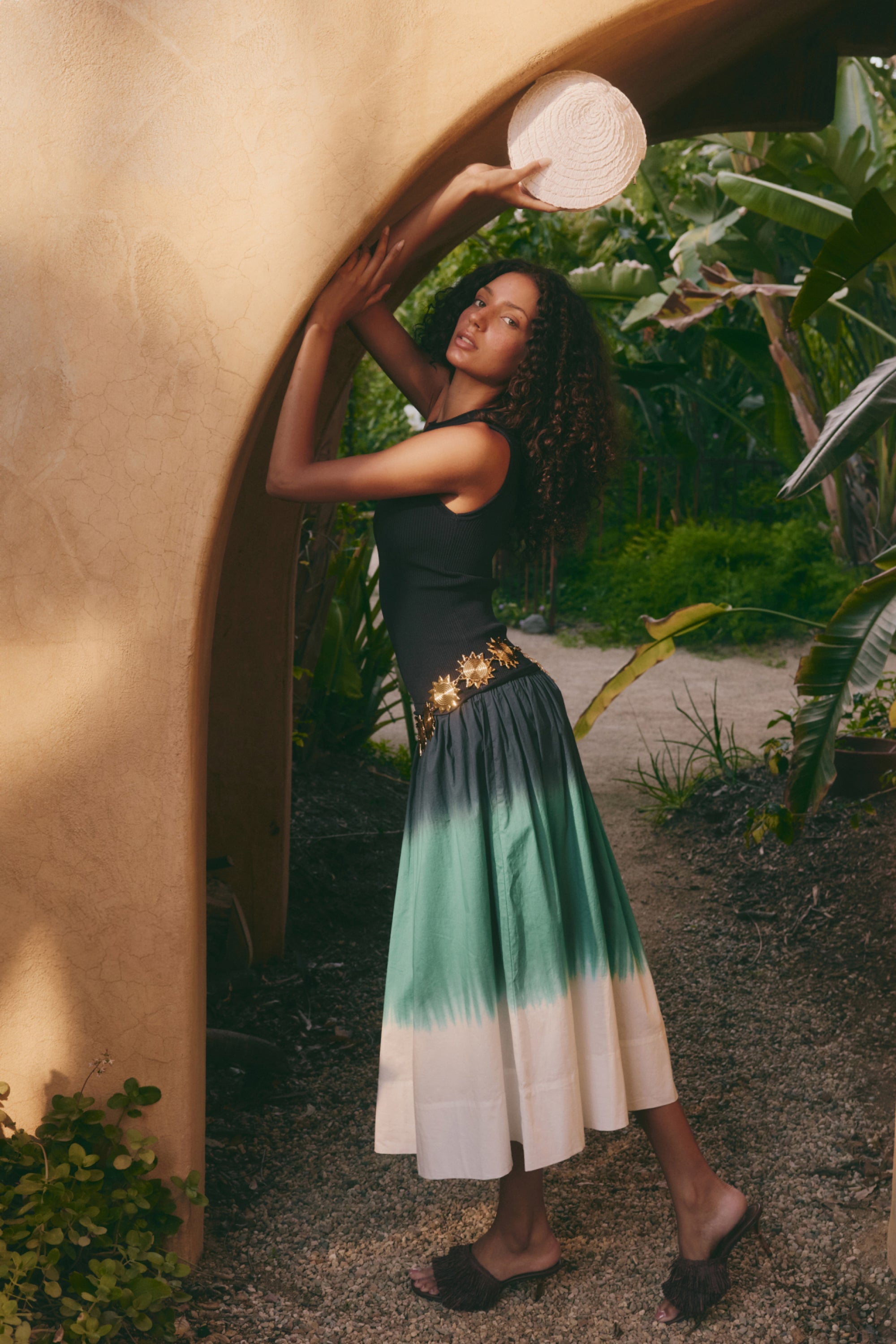Simon Miller Novo Knit Combo Dress - Macadamia / Blue Dip Dye
