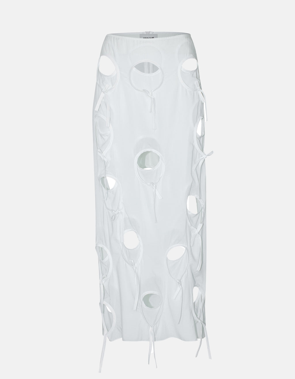 Maet Olena Circle Cut-out Midi Skirt - White