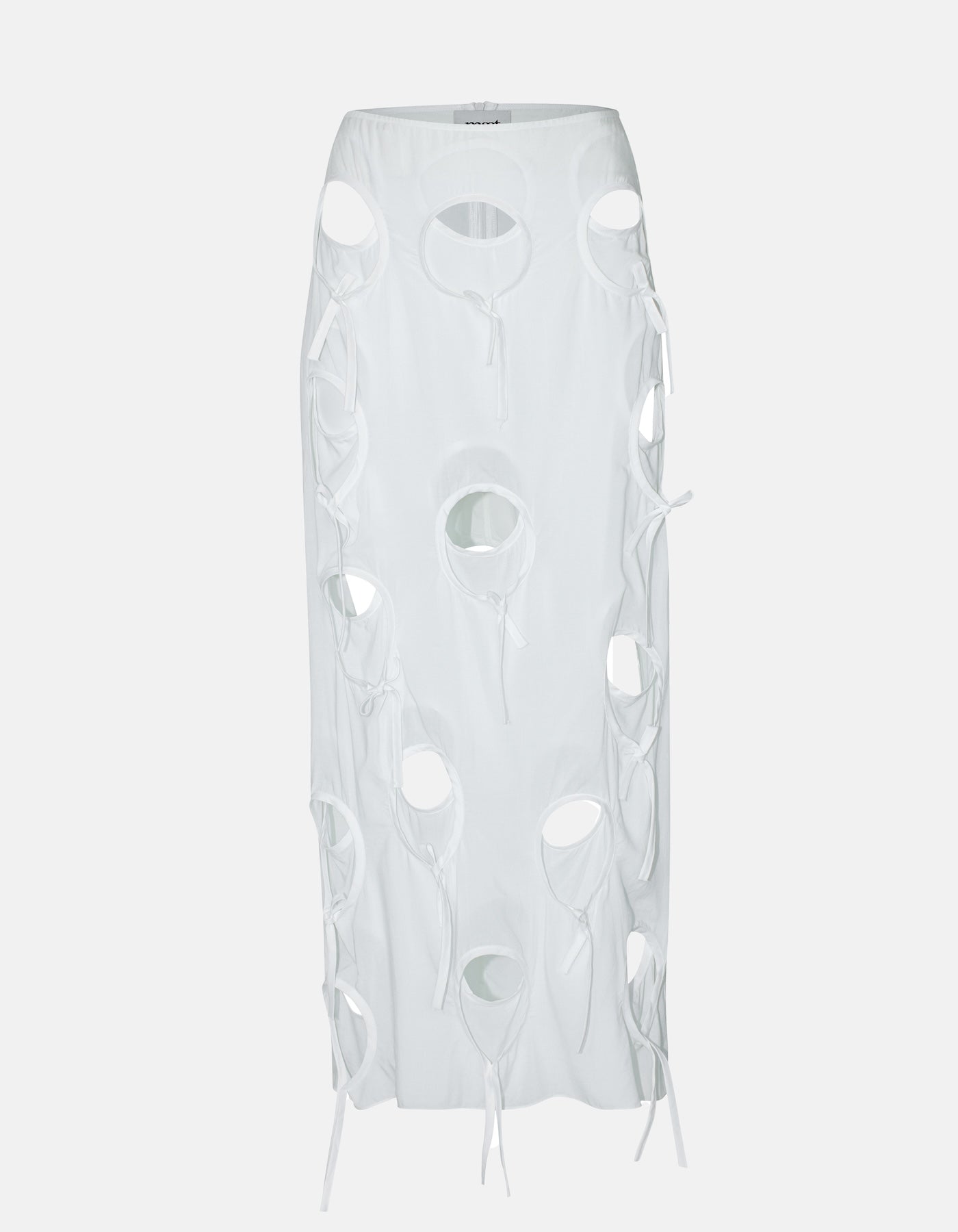 Maet Olena Circle Cut-out Midi Skirt - White