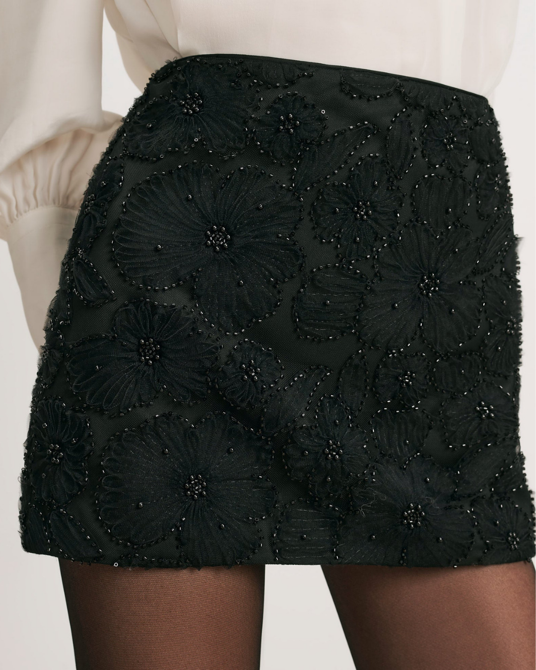 Veronica Beard Olenna Embellished Mini Skirt - Black