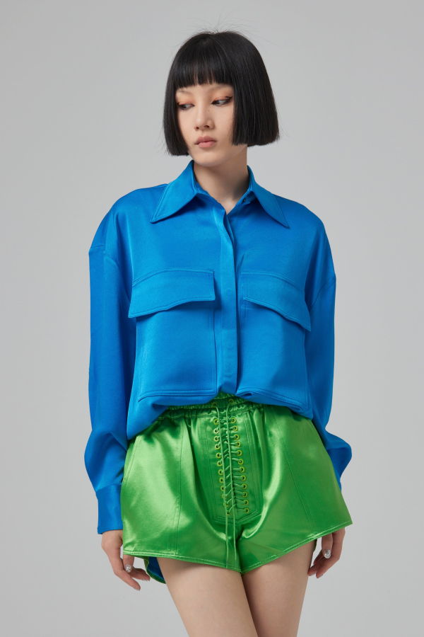 ALEX PERRY Olsen Satin Crepe Oversized - Ocean