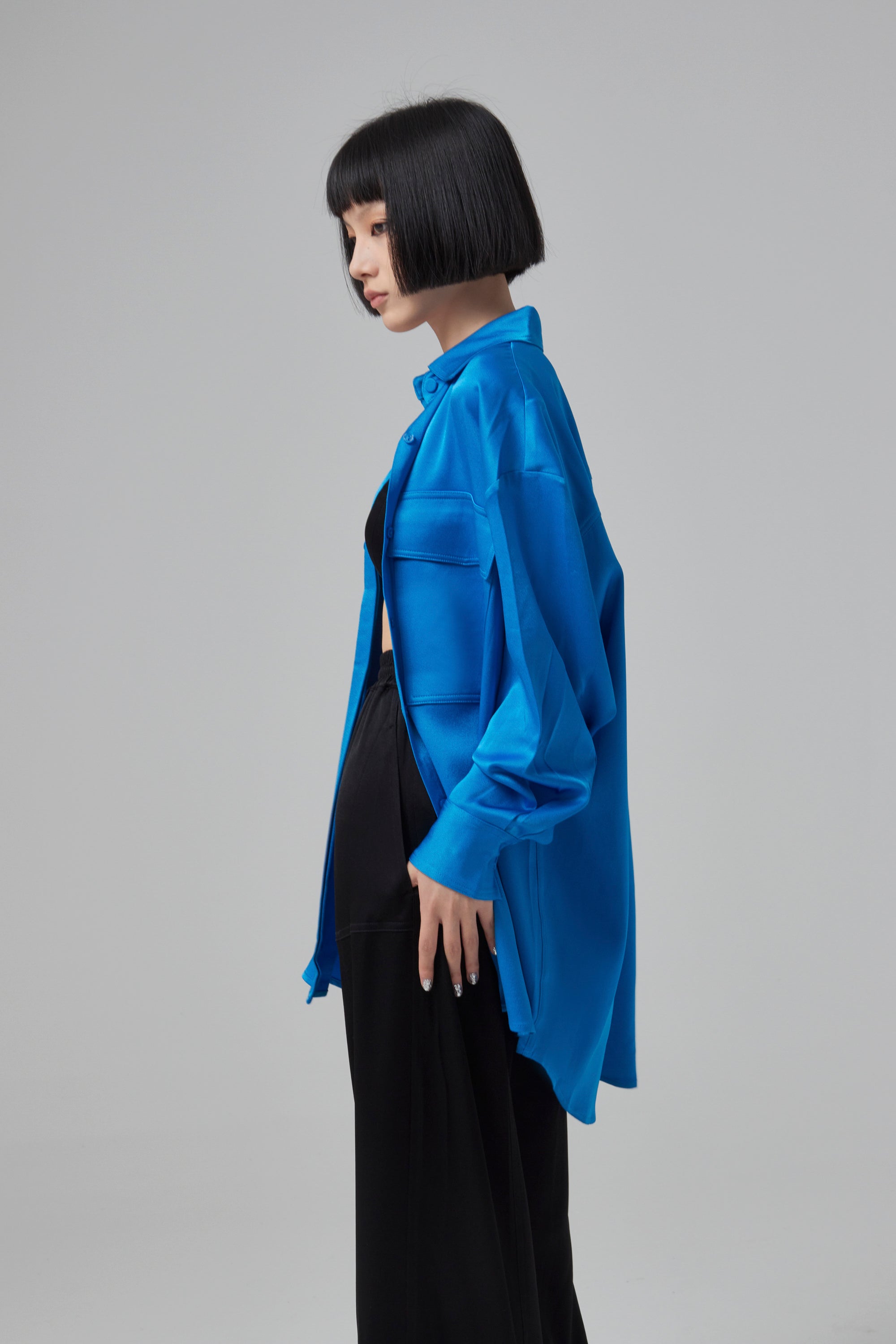 ALEX PERRY Olsen Satin Crepe Oversized - Ocean