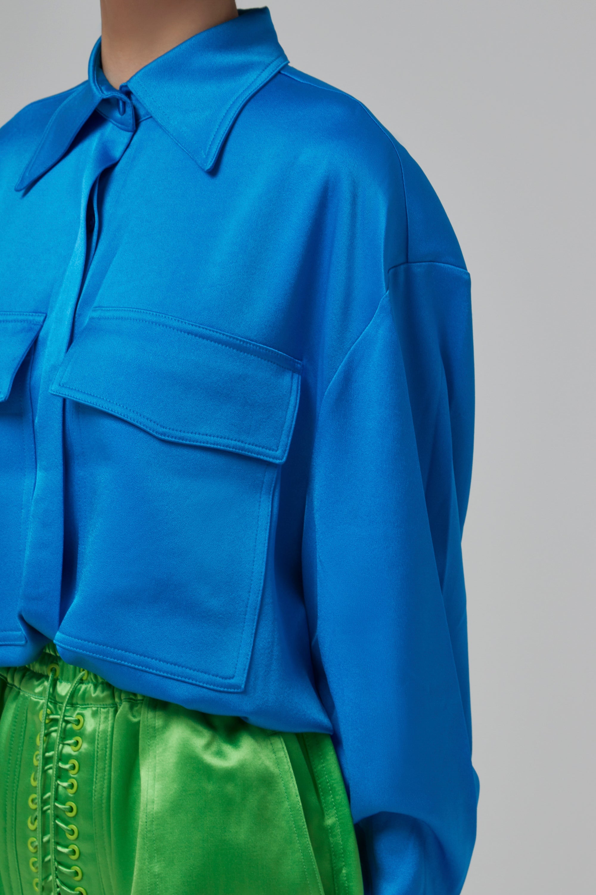 ALEX PERRY Olsen Satin Crepe Oversized - Ocean