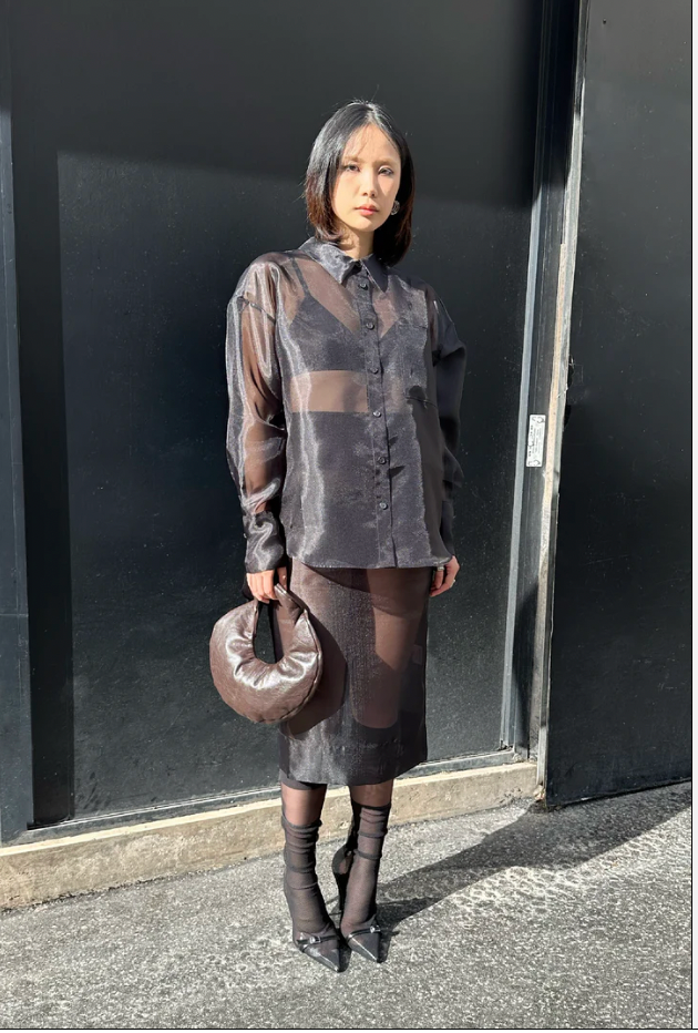 SAEMDI Organza Pencil Skirt