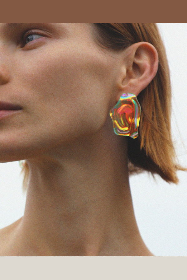 JULIE THÉVENOT Ostra Glass Earrings