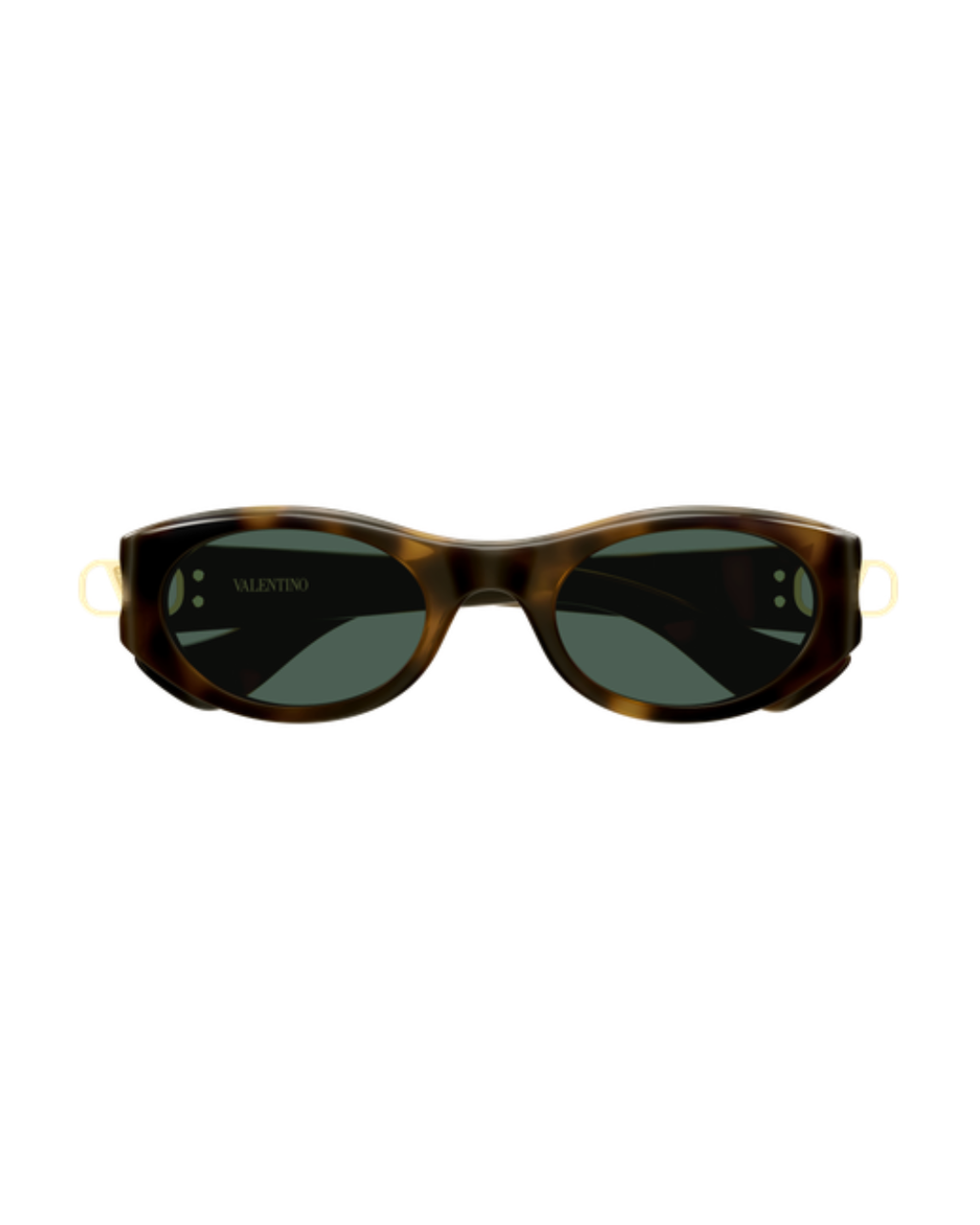 Valentino Oval Almond Sunglasses - Havana/Green