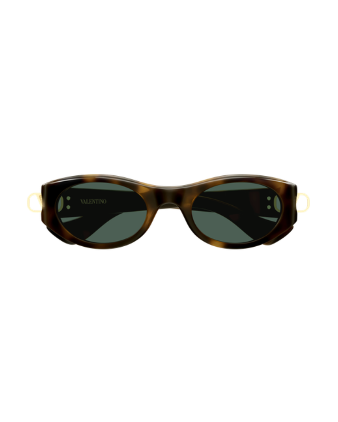 Valentino Oval Almond Sunglasses - Havana/Green