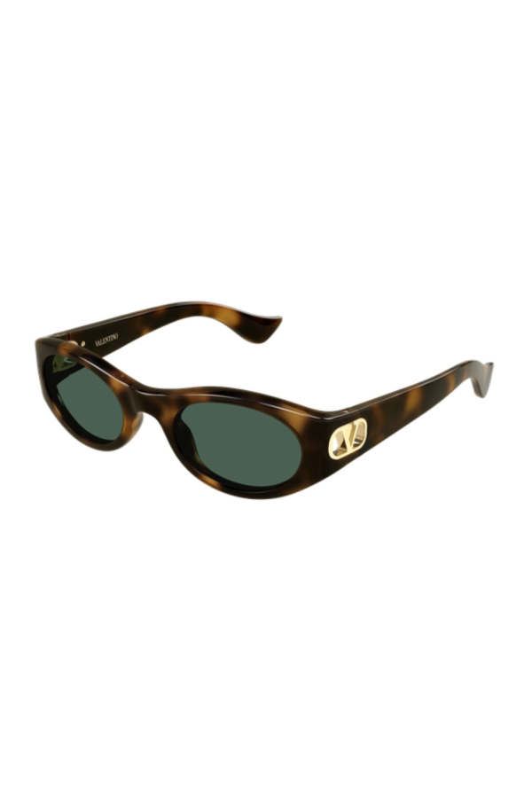 Valentino Oval Almond Sunglasses - Havana/Green