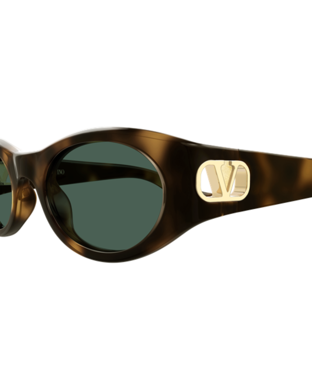 Valentino Oval Almond Sunglasses - Havana/Green