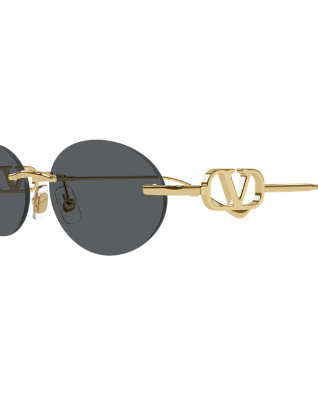 Valentino Oval Sunglasses - Gold/Grey