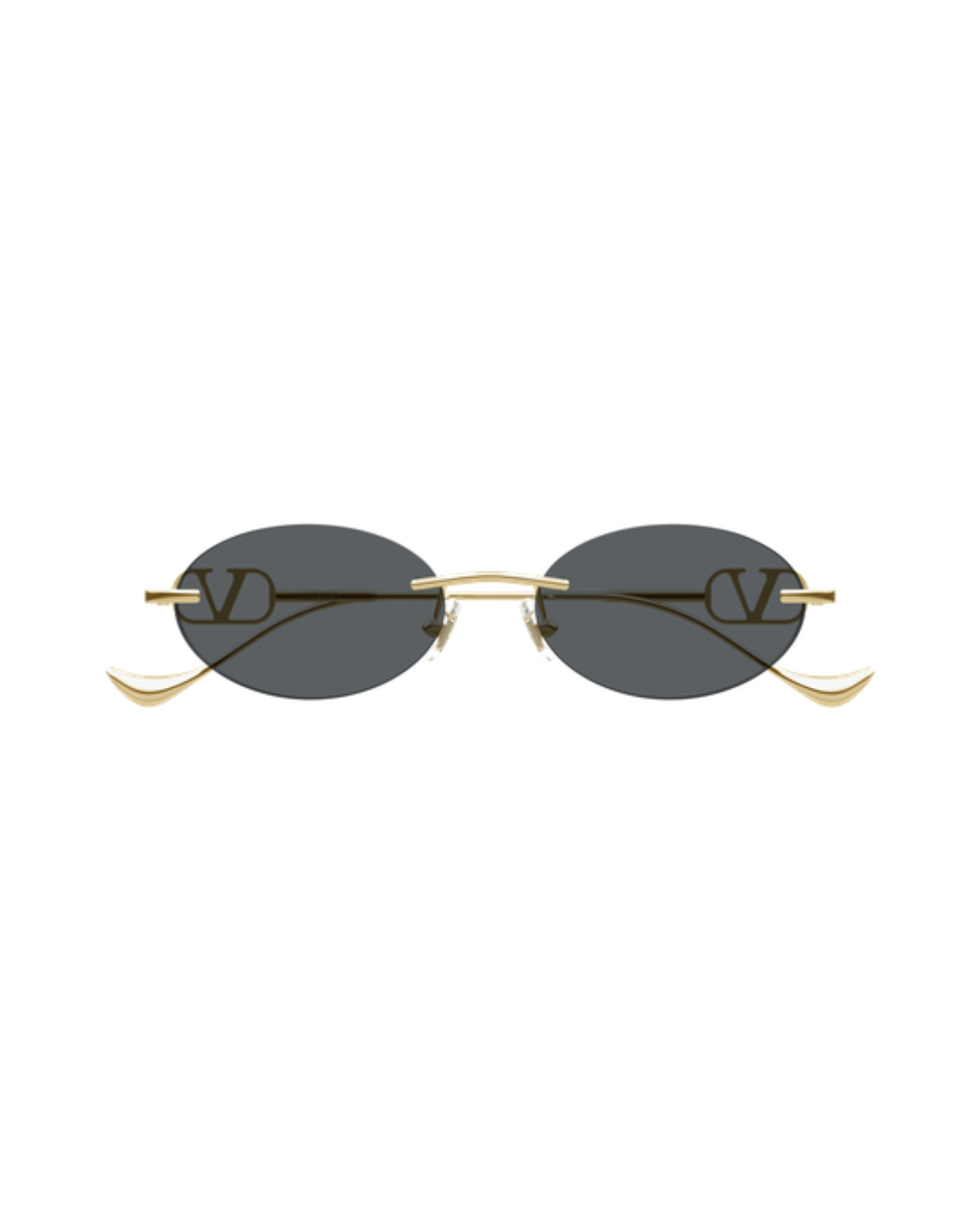 Valentino Oval Sunglasses - Gold/Grey