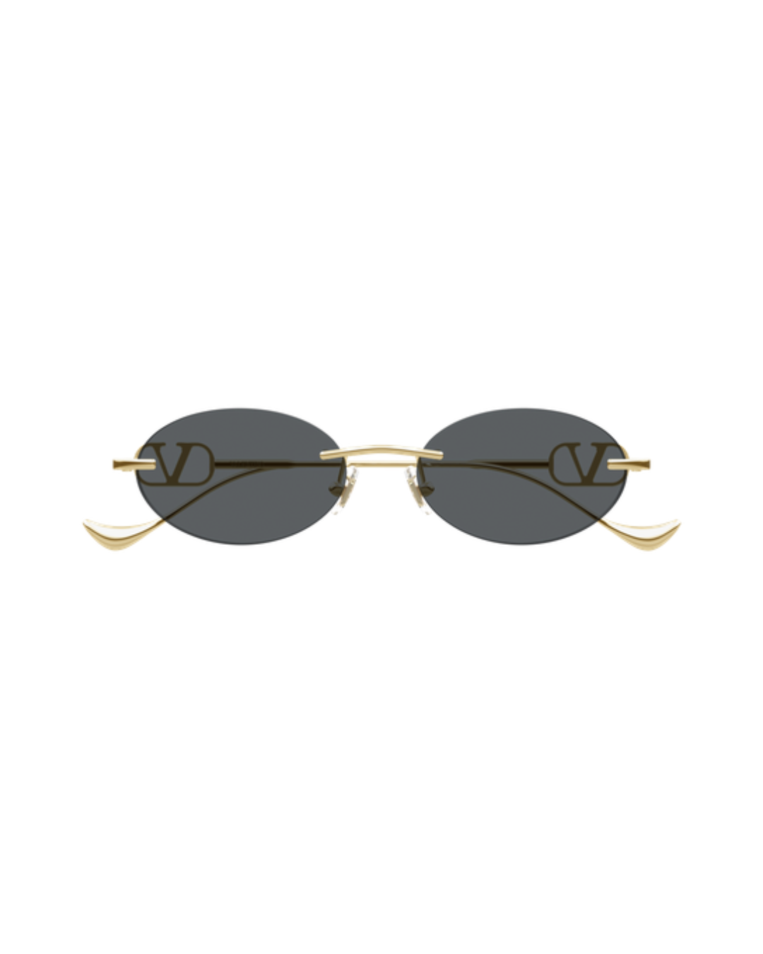 Valentino Oval Sunglasses - Gold/Grey