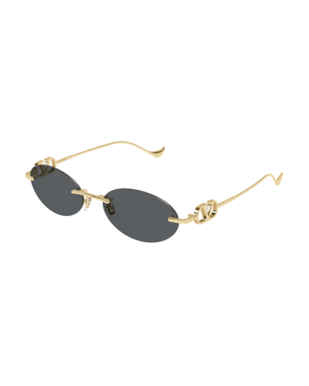 Valentino Oval Sunglasses - Gold/Grey