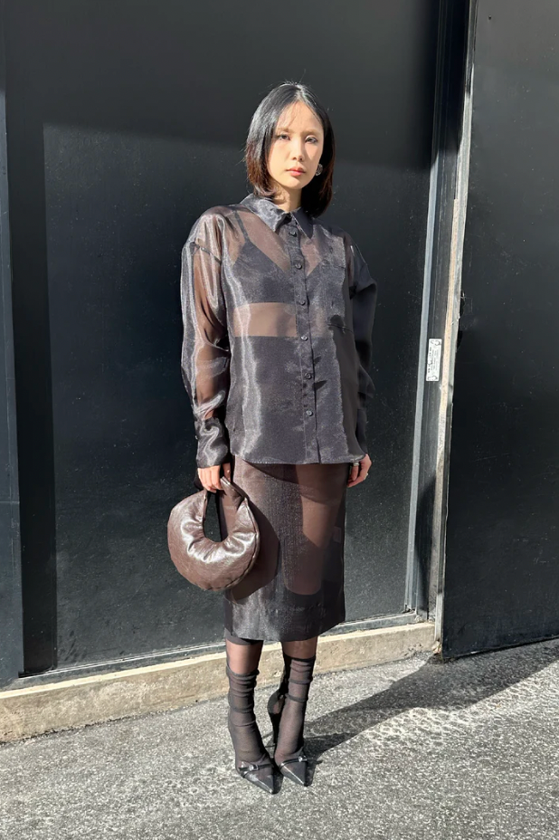 SAEMDI Oversized Organza Shirt