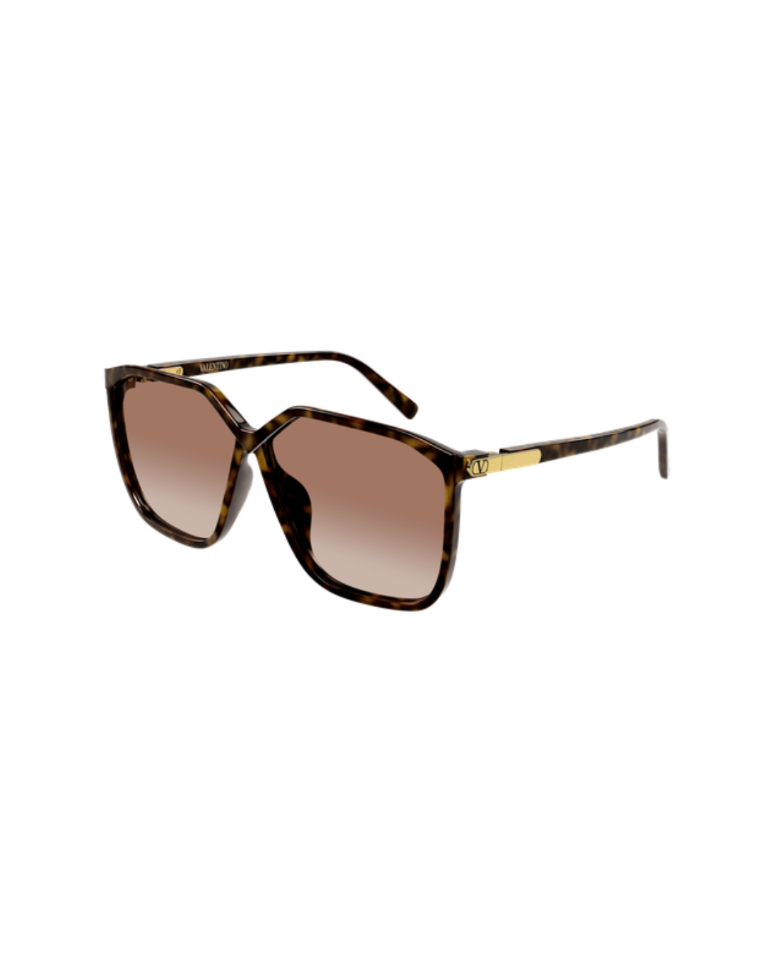 Valentino Oversized Square Sunglasses - Havana/Orange